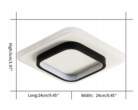 LED-plafondlamp, vierkant zwart + wit, 40W 6500K koel wit licht, 40*40*5CM, voor gangpad