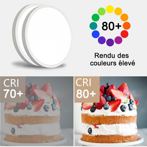 2 stuks ultradunne LED-plafondlamp, wit rond * 40 cm, 36 W 3500 K warm wit licht, PVC, drievoudige bescherming voor slaapkamer badkamer