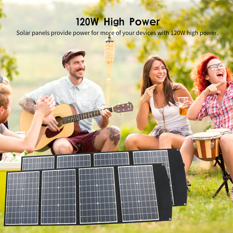 120W opvouwbaar zonnepaneel Draagbare zonnemodules Monokristallijne PD 45W USB waterdichte oplader QC3.0 DC buitenzonnegenerator voor kamperen en tuin