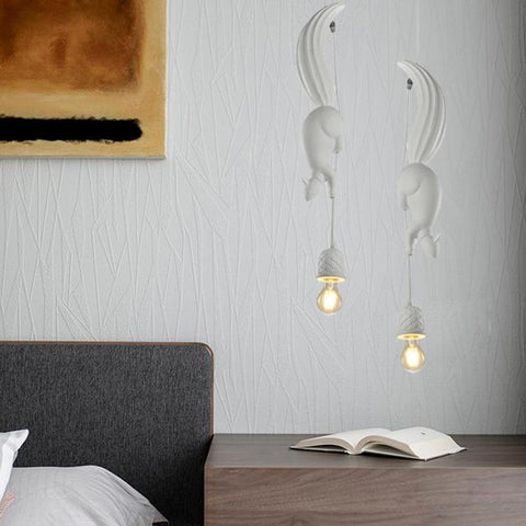 Nordic Eekhoorn Hars LED Hanger Moderne Hanglamp Voor Slaapkamer Kinderkamer Decor Industriële Verlichtingsarmatuur