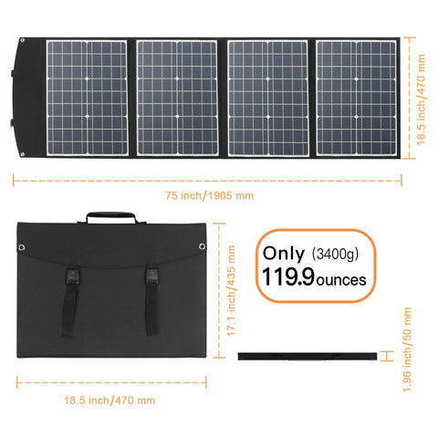 120W opvouwbaar zonnepaneel Draagbare zonnemodules Monokristallijne PD 45W USB waterdichte oplader QC3.0 DC buitenzonnegenerator voor kamperen en tuin