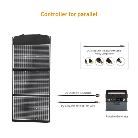 100W monokristallijne draagbare opvouwbare zonnepaneelkit met 3 USB-poorten voor buiten