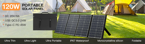 120W opvouwbaar zonnepaneel Draagbare zonnemodules Monokristallijne PD 45W USB waterdichte oplader QC3.0 DC buitenzonnegenerator voor kamperen en tuin