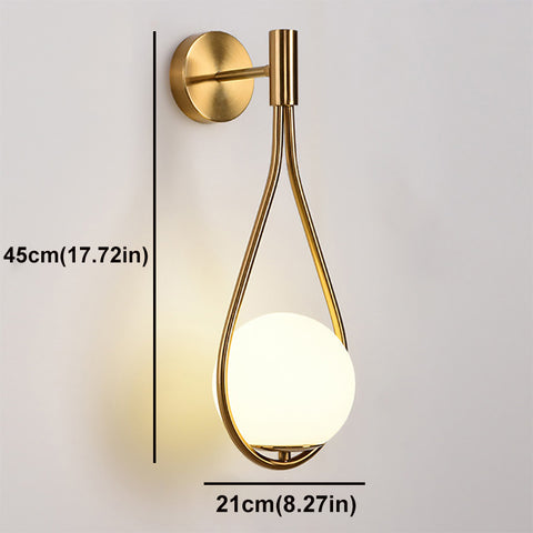 GOECO Moderne LED-wandlamp Industriële wandlamp Verstelbare wandlamp Glas Ronde Bol Lampenkap E27 Metalen Wandlamp Woonkamer Gang