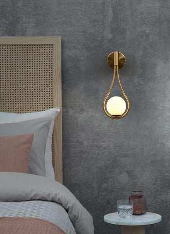 GOECO Moderne LED-wandlamp Industriële wandlamp Verstelbare wandlamp Glas Ronde Bol Lampenkap E27 Metalen Wandlamp Woonkamer Gang