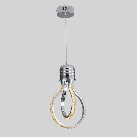 Moderne kroonluchter, LED-kristallen plafondlamp 21w 3000k, aluminium hanglamp voor slaapkamer keuken eetkamer bar gang tentoonstellingshal, in hoogte verstelbaar