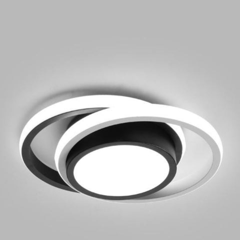 LED moderne plafondlamp, 21W 2-ring plafondlamp, wit acryl metalen plafondlamp voor woonkamer, studeerkamer 4500K