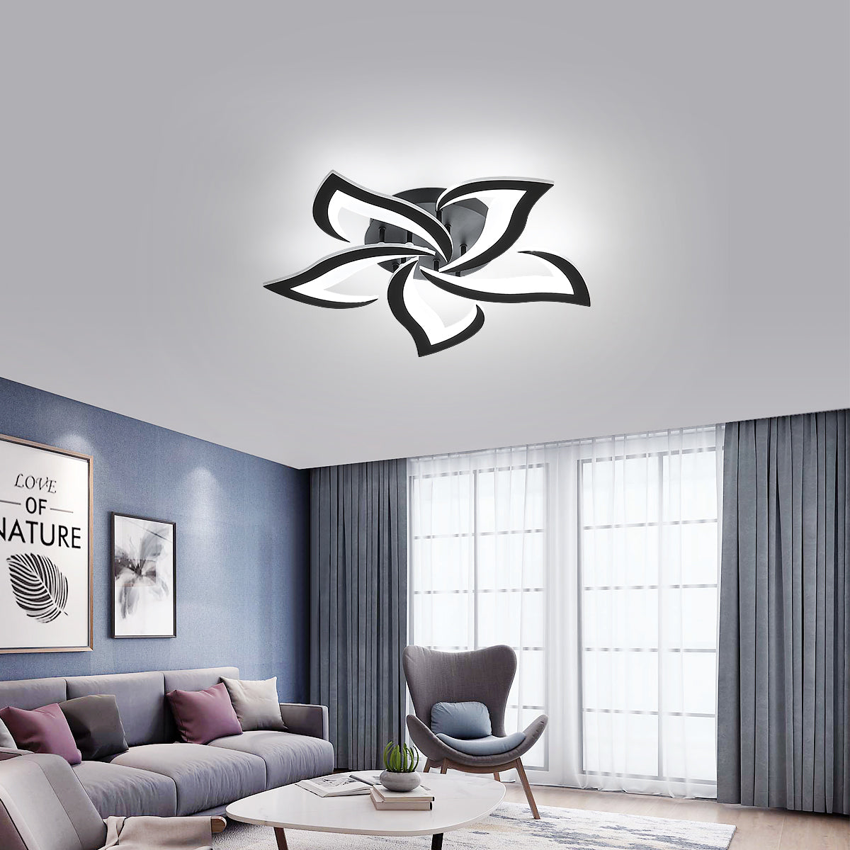 Plafonnier LED Dimmable, 40W 3500LM Lampe de Plafond