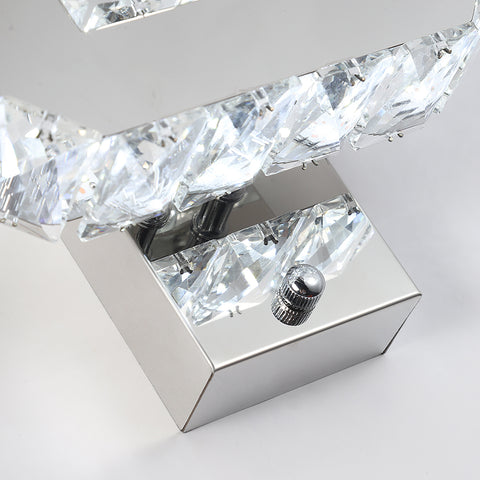 Kristallen wandlamp voor binnen, 12W, 1080lm, moderne LED-kristallen wandlamp, decoratie wandlamp voor slaapkamer, eetkamer, foyer, koel wit 6000K