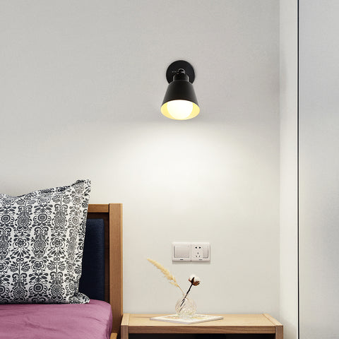 Retro binnenwandlampen, vintage industriële E27 wandlamp, metalen houten wandspots voor slaapkamer, balkon, gang, keuken, trap (zwart)