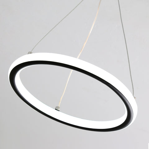 Moderne Led Ring Hanglamp 32W Moderne Led Eettafel Hanglamp Acryl Led Kroonluchter, 220V, 22CM Led Kroonluchter Plafondlamp Voor Woonkamer, Eetkamer, Hal, Café, Bar, Zwart