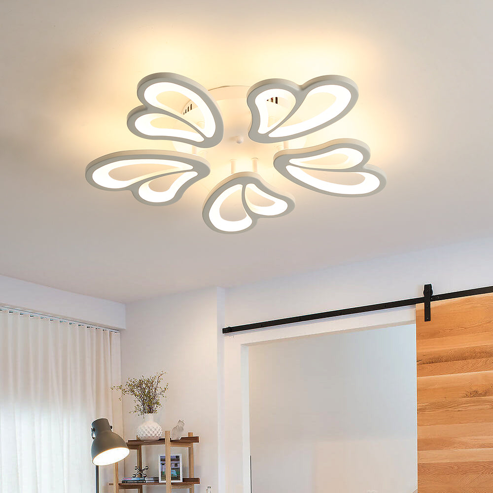 Plafonnier LED, 39W Lustre Créatif Forme De Fleur，luminaire salon