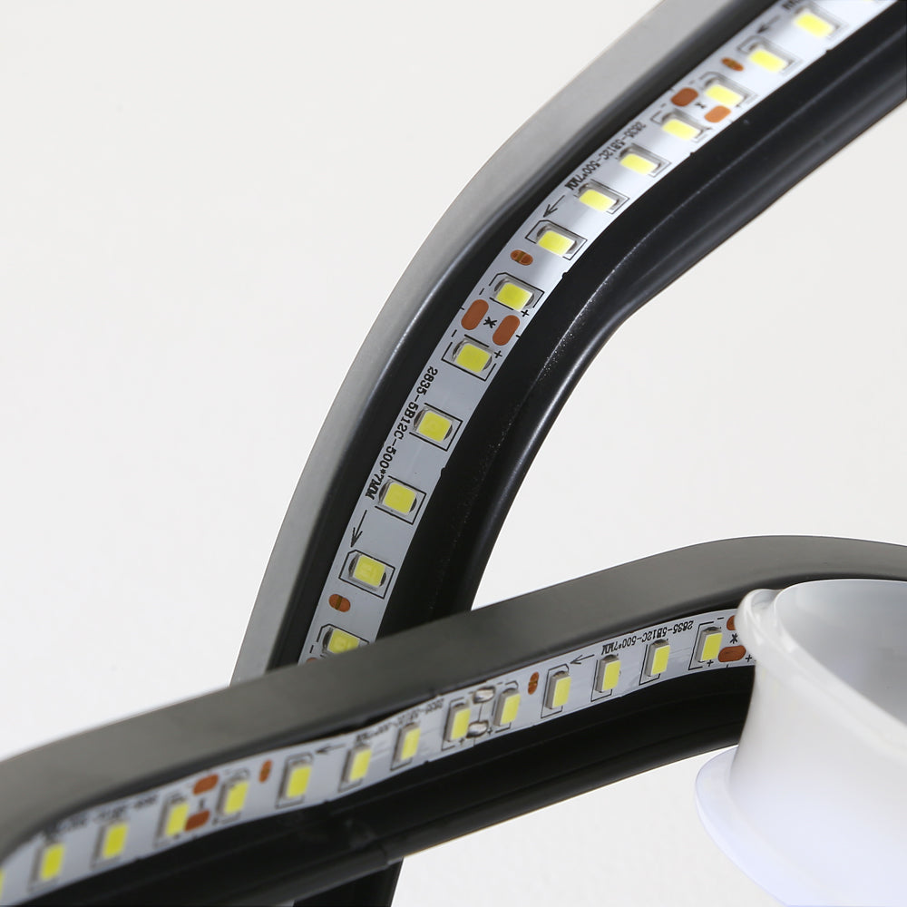Moderne LED-plafondlamp 24W, 2 schuine vierkante plafondlampen in aluminium, zwart metalen plafondlamp, voor gangingang balkon, koel wit licht / 6500K