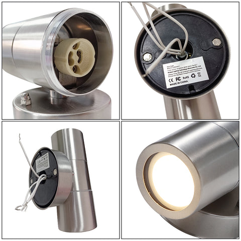 1 stuks wandlampen mode creatief chic mode tuin led-buitenwandlampen roestvrijstalen wandlampen dubbele kop wandkandelaars