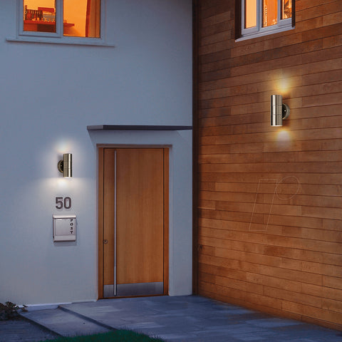 1 stuks wandlampen mode creatief chic mode tuin led-buitenwandlampen roestvrijstalen wandlampen dubbele kop wandkandelaars