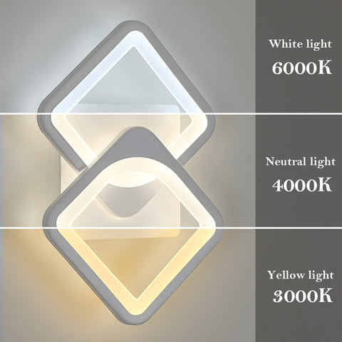Binnenwandlamp 21W LED-wandlamp, converteerbare vorm, voor binnentrappen Woonkamer Slaapkamer Dimbaar 3000K/4000K/6500K