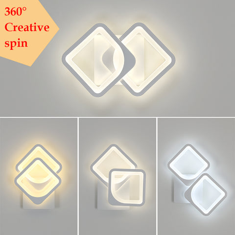 Binnenwandlamp 21W LED-wandlamp, converteerbare vorm, voor binnentrappen Woonkamer Slaapkamer Dimbaar 3000K/4000K/6500K