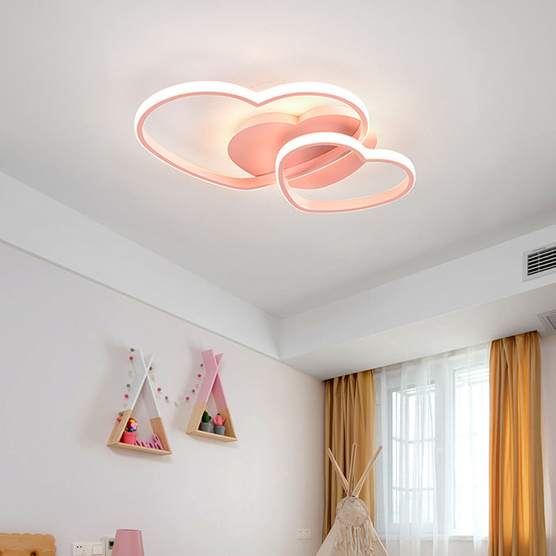 Lámpara de Techo LED Moderna Regulable con Control Remoto Sílice y Aluminio para Sala Comedor Oficina L50 W45 H8cm Rosa