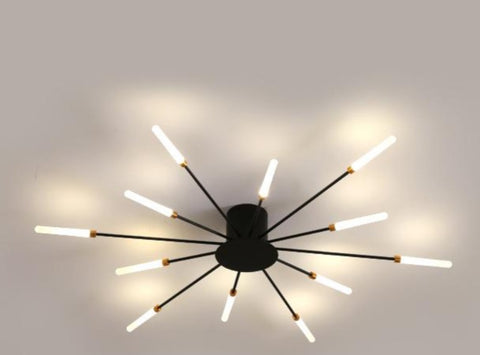 LED-plafondlamp Moderne vuurwerk-designlamp Creatieve chique hangkroonluchter Binnen Eenvoudige woonkamer, zwart