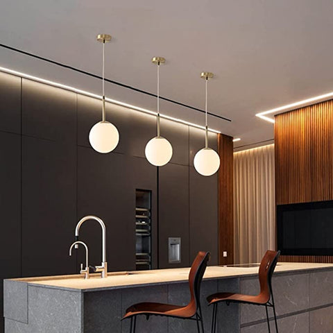 LED Slaapkamer Nachtkastje Kroonluchter Nordic Enkele Kop Persoonlijkheid Glazen Bol Plafondlamp Postmoderne Eenvoudige Creatieve Hanglamp Thuis Eetkamer Decoratie Binnenverlichting (lamp niet inbegrepen)