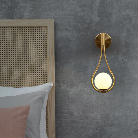 GOECO Moderne LED-wandlamp Industriële wandlamp Verstelbare wandlamp Glas Ronde Bol Lampenkap E27 Metalen Wandlamp Woonkamer Gang