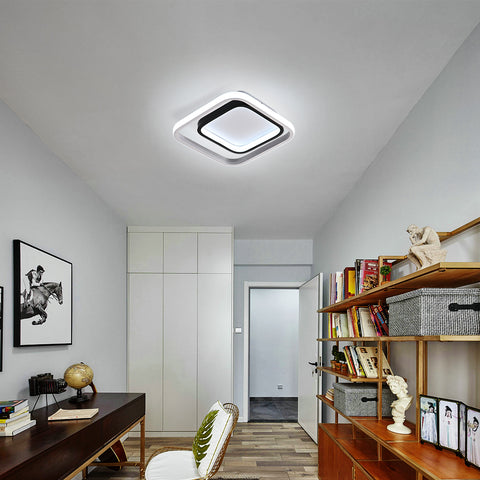 LED-plafondlamp, moderne plafondlamp 30W 3300lm, 6000K acryl en metalen plafondlamp, voor woonkamer slaapkamer eetkamer