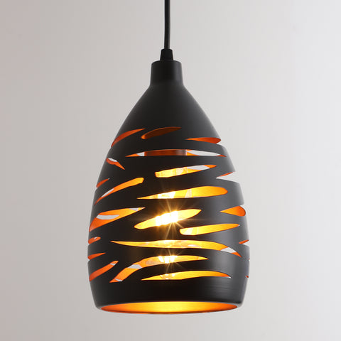 Moderne LED-hanglamp, industriële hol gesneden kroonluchter, plafondlamp metalen kooi hanger zwarte lampenkap E27 lamp voor woonkamer keuken hal restaurant loft café bar