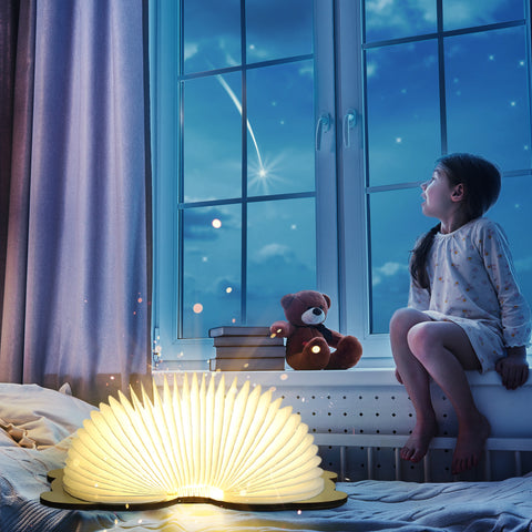 Goeco LED-opvouwbare boeklamp, veelkleurige cartoon Panda-nachtverlichting, USB-oplaadbare opvouwbare klaplamp voor