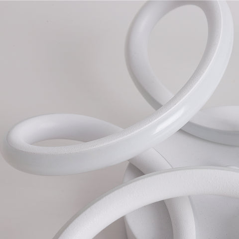 LED-plafondlamp, 22W kroonluchterlamp, modern gebogen design lichtarmatuur plafondlamp voor hal balkon woonkamer keuken badkamer slaapkamer, diameter 26 cm 6000K koel wit