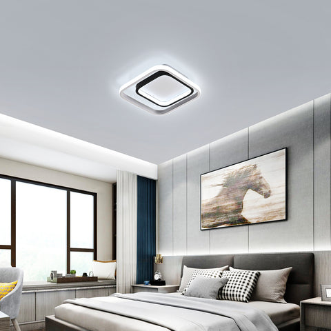 LED-plafondlamp, moderne plafondlamp 30W 3300lm, 6000K acryl en metalen plafondlamp, voor woonkamer slaapkamer eetkamer