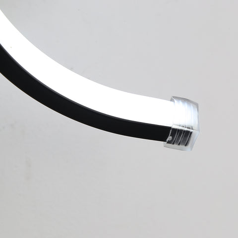 Binnenwandlamp, 19W gebogen design LED-wandlampen, moderne acryl wandlamp voor slaapkamer, woonkamer, hotel, trap, gangpad, zwarte kleur, koel wit licht
