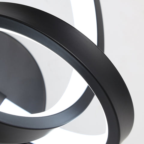 Binnenwandlamp, 19W gebogen design LED-wandlampen, moderne acryl wandlamp voor slaapkamer, woonkamer, hotel, trap, gangpad, zwarte kleur, koel wit licht