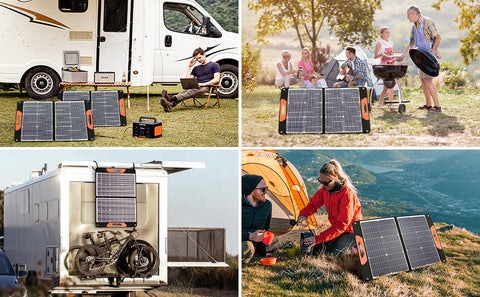 75W opvouwbaar draagbaar zonnepaneel 3 poorten DC/PD 45W/QC3.0/USB Compatibel met de meeste draagbare zonnegeneratoren/krachtcentrales/telefoons/laptops voor reizen/kamperen/camper