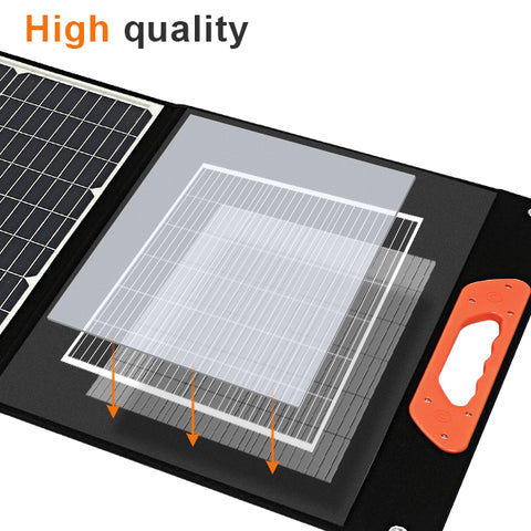 200W monokristallijne draagbare opvouwbare zonnepaneelkit met 1 USB-poorten voor buiten