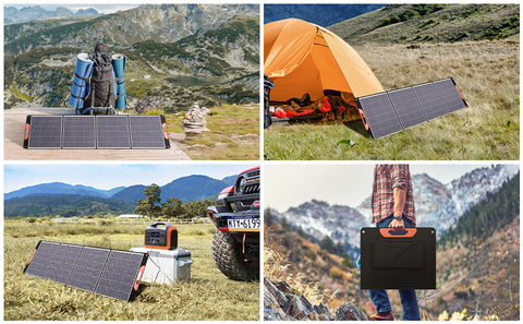 200W monokristallijne draagbare opvouwbare zonnepaneelkit met 1 USB-poorten voor buiten