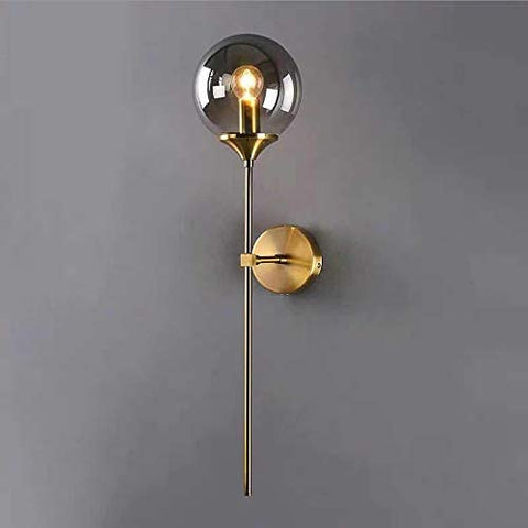 Scandinavische moderne glazen wandlamp E14 gouden LED-achtergrondwandlamp voor keuken badkamer binnenverlichting home decor (amber)