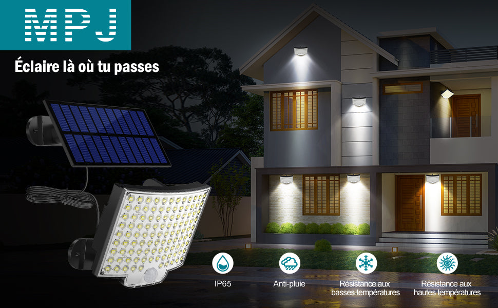 Wandlamp op zonne-energie Buiten bewegingssensor LED-wandlamp voor binnenplaats Tuin Gang Terras Dichte muur Pathway Patio Villa