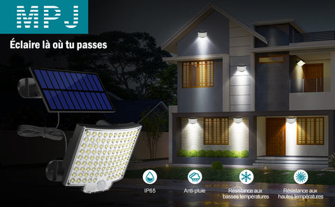 Wandlamp op zonne-energie Buiten bewegingssensor LED-wandlamp voor binnenplaats Tuin Gang Terras Dichte muur Pathway Patio Villa