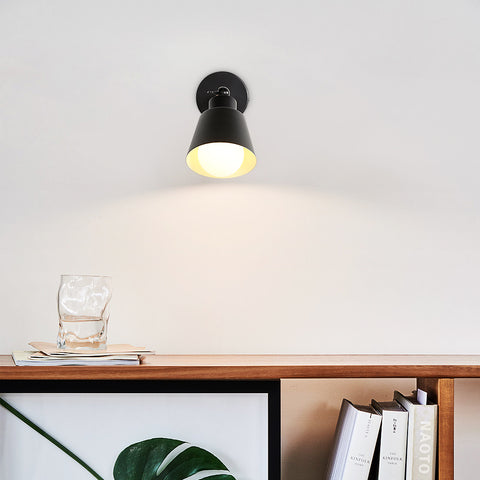 Retro binnenwandlampen, vintage industriële E27 wandlamp, metalen houten wandspots voor slaapkamer, balkon, gang, keuken, trap (zwart)