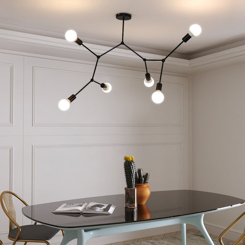 E27 plafondlamp, meerkoppige kroonluchters, zwarte moderne verlichting voor woonkamer, slaapkamer
