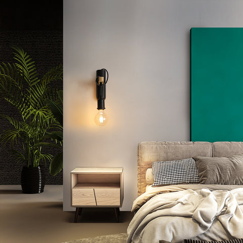 E27 houten wandlampen, retro LED-wandlamp, wandbedlamp voor slaapkamer, woonkamer, trap, max. 40W