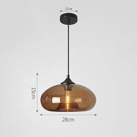 Moderne glazen hangende kleurrijke hanglamp voor woonkamer, bar, keuken, restaurant, café, eetkamer, Scandinavische huisverlichtingsarmaturen (donkerbruine kleur)