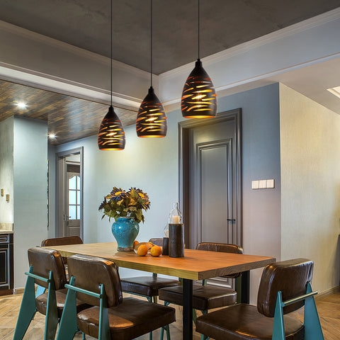 Moderne LED-hanglamp, industriële hol gesneden kroonluchter, plafondlamp metalen kooi hanger zwarte lampenkap E27 lamp voor woonkamer keuken hal restaurant loft café bar