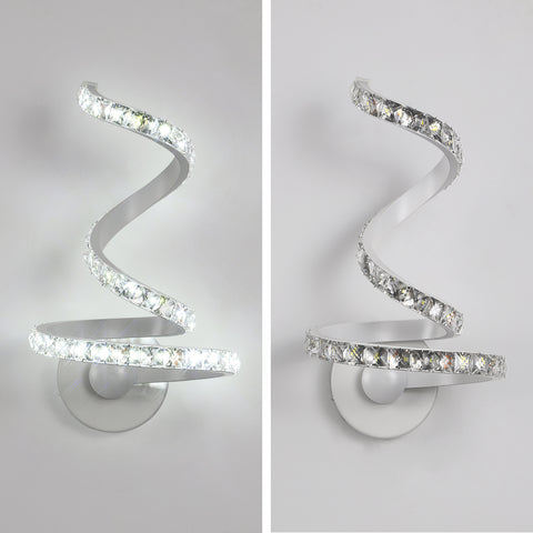 Kristallen wandlamp, 18W LED-wandlamp voor binnen, Scandinavische kristallen wandlamp decoratie voor slaapkamer, nachtkastje, koel wit