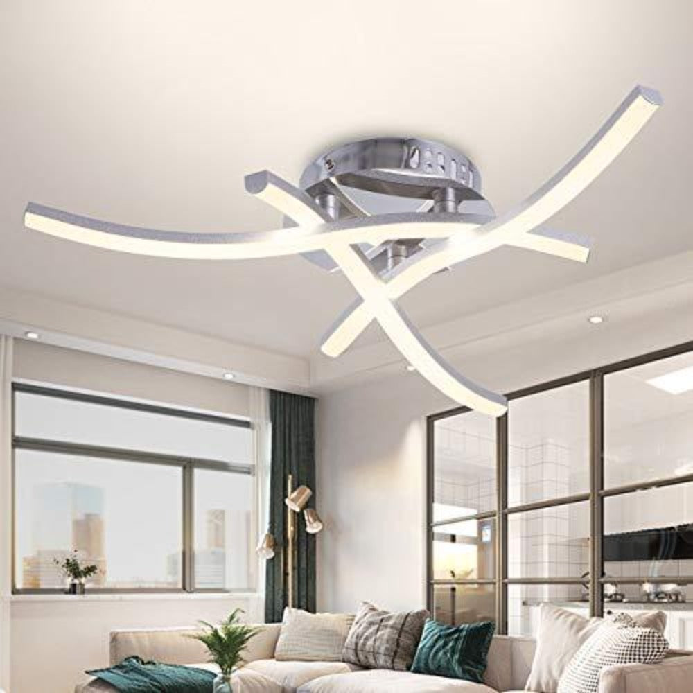 Modern design LED-plafondlamp, golfvormige plafondlamp, 3000k warm wit, geïntegreerde LED's 18W 1.600Lm, moderne kroonluchter voor woonkamer slaapkamer eetkamer
