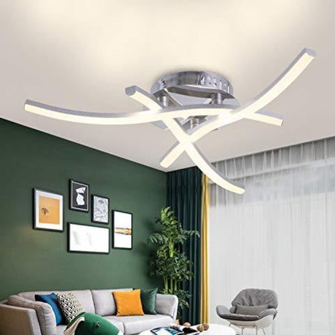 Modern design LED-plafondlamp, golfvormige plafondlamp, 3000k warm wit, geïntegreerde LED's 18W 1.600Lm, moderne kroonluchter voor woonkamer slaapkamer eetkamer
