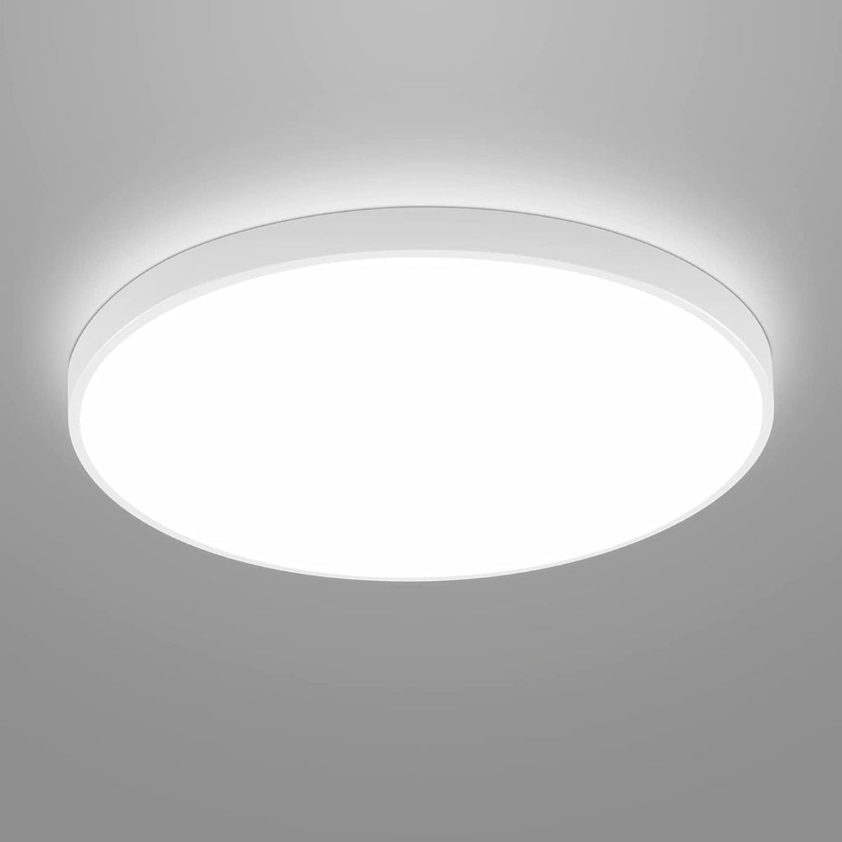 Plafonnier LED Rond, Lampe de Plafond pour Salle de Bain , IP54 Imperméable 6500K Blanc Froid, Luminaire Plafonnier Moderne pour Salle de Bain Chambre Cuisine Salon Balcon 24W Diamètre 27cm