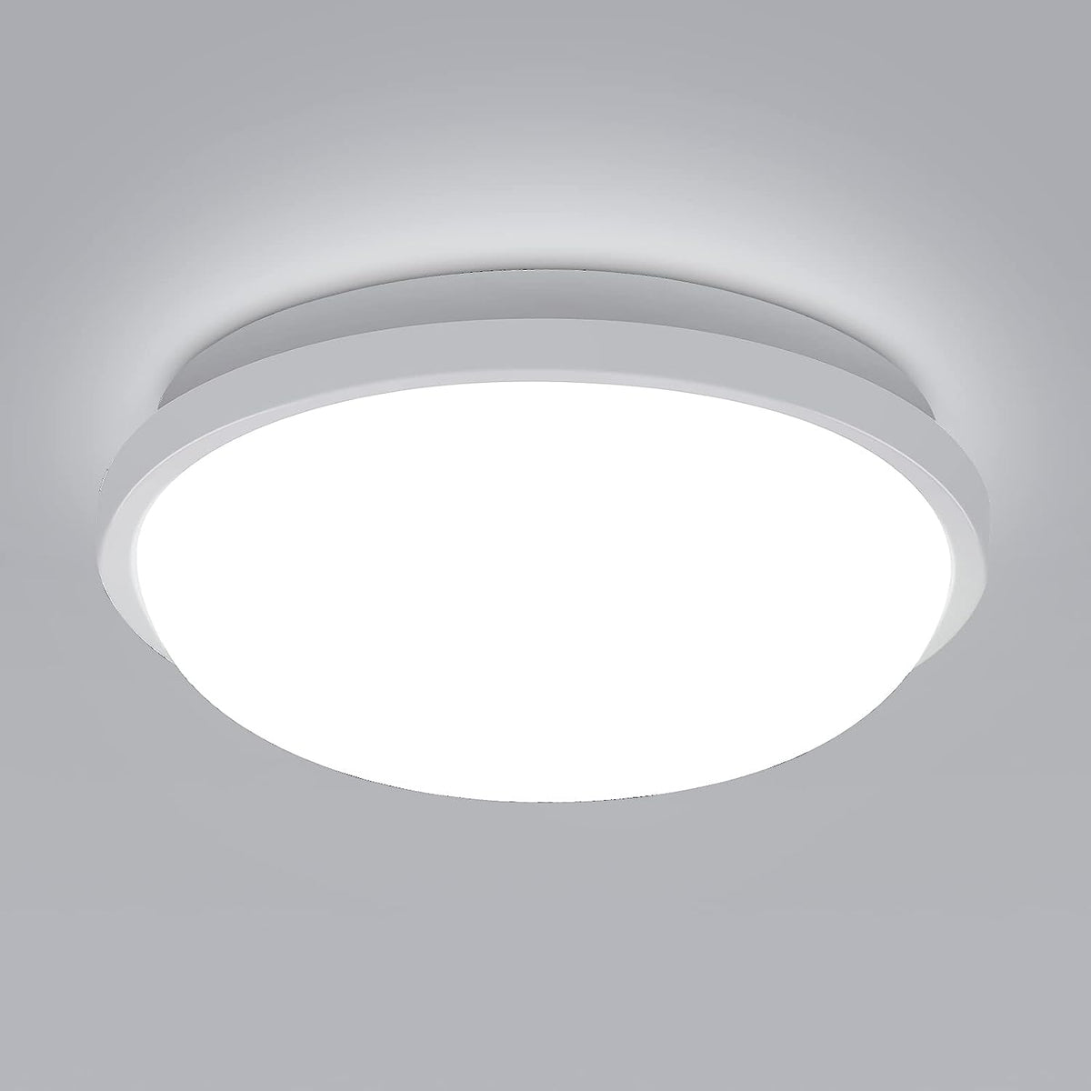 Ronde LED-plafondlamp, plafondlamp voor badkamer, IP54 waterdicht 6500K koel wit, moderne plafondlamp voor badkamer slaapkamer keuken woonkamer balkon 20W diameter 22cm