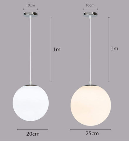 Glazen bolkroonluchter, hanglamp, eenvoudige binnenlamp voor slaapkamer woonkamer gang restaurant café 1st