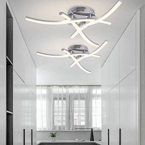 Modern design LED-plafondlamp, golfvormige plafondlamp, 3000k warm wit, geïntegreerde LED's 18W 1.600Lm, moderne kroonluchter voor woonkamer slaapkamer eetkamer